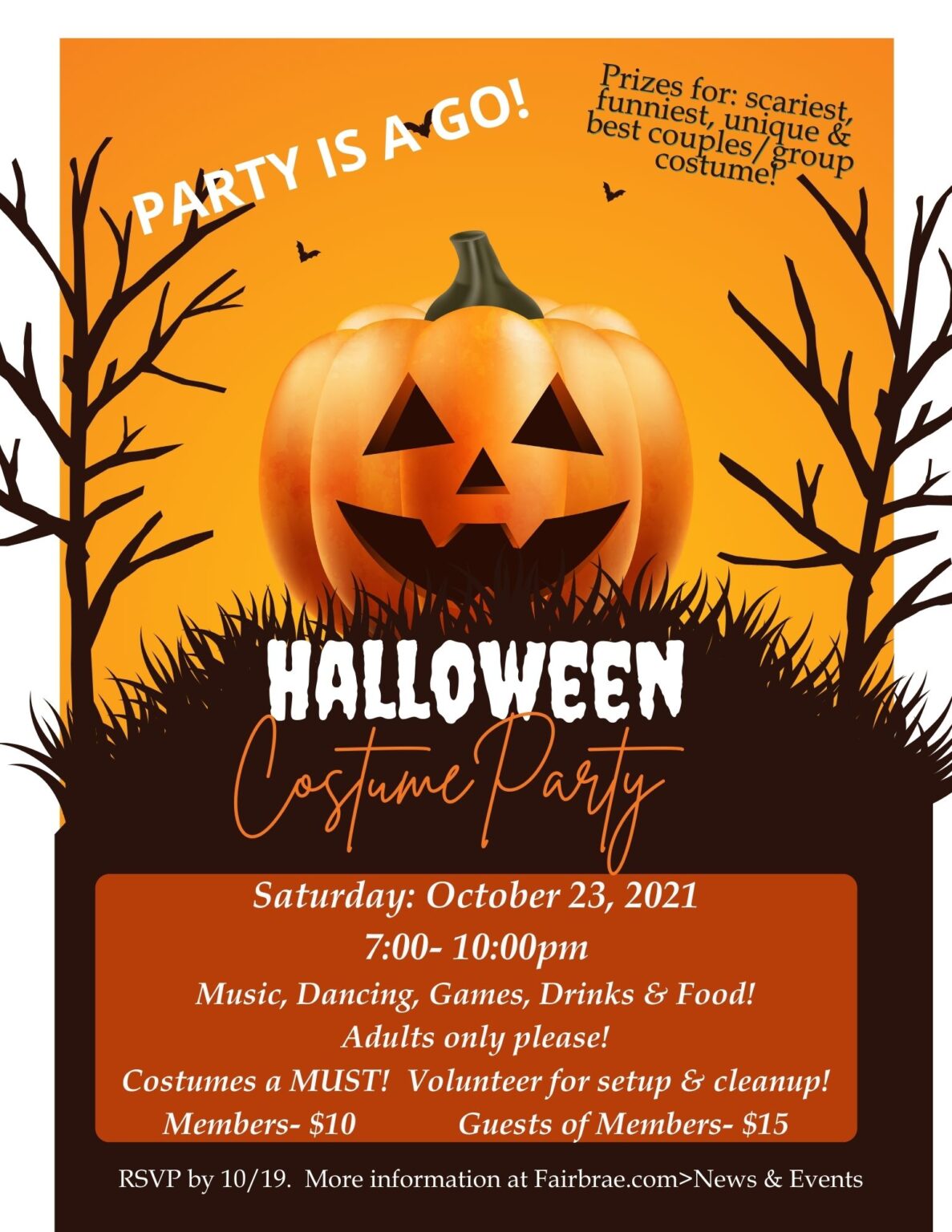 Adult Halloween Costume Party- Sat. 10/23… RSVP Extended to Thurs. 10/ ...